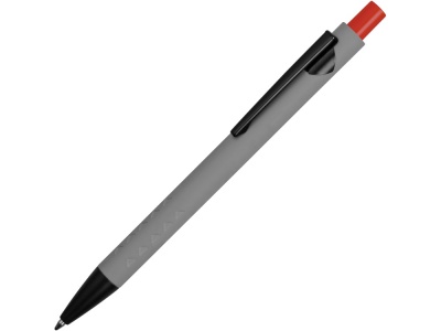 OA2003022306 Ручка металлическая soft-touch шариковая Snap, серый/черный/красный