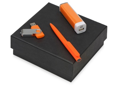 OA2003023800 Подарочный набор On-the-go с флешкой, ручкой и зарядным устройством, оранжевый