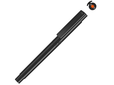 OA2102095879 Uma. Капиллярная ручка в корпусе из переработанного материала rPET RECYCLED PET PEN PRO FL, черный с оранжевыми чернилами