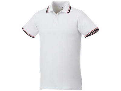 OA2003026272 Elevate. Мужская футболка поло Fairfield с коротким рукавом с проклейкой, белый/темно-синий/красный