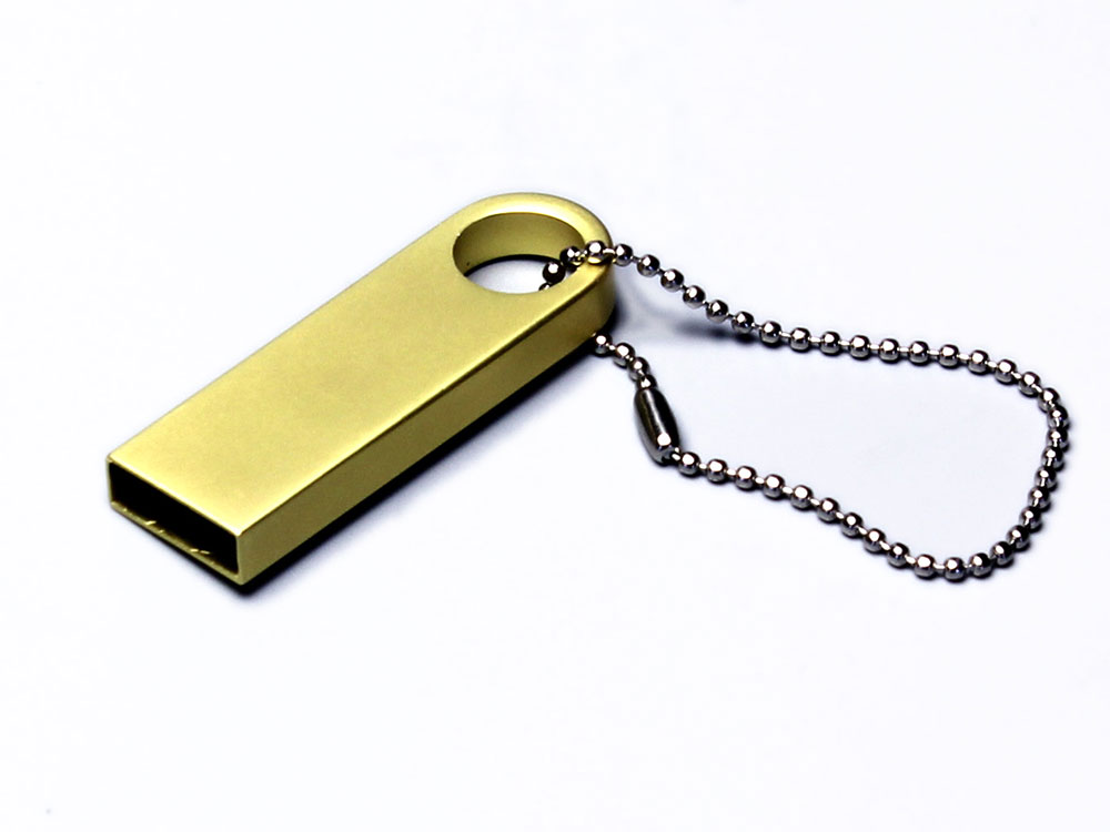 OA2408287141 USB 2.0-флешка на 512 Мбайт с мини чипом и круглым отверстием, золотистый