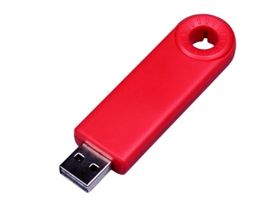 OA2102093303 USB-флешка промо на 32 Гб прямоугольной формы, выдвижной механизм, красный