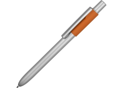 OA2003022366 Ручка металлическая шариковая Bobble с силиконовой вставкой, серый/оранжевый