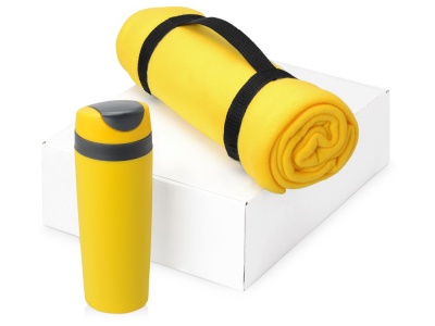OA2003024505 Подарочный набор Cozy с пледом и термокружкой, желтый