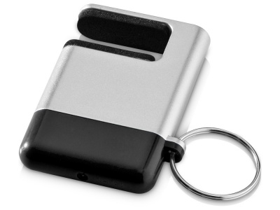 OA15094835 Подставка-брелок для мобильного телефона GoGo, серебристый/черный