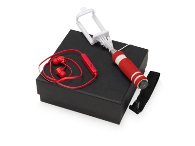 OA2003023789 Подарочный набор Selfie с Bluetooth наушниками и моноподом, красный