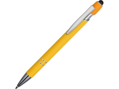 OA210209397 Ручка металлическая soft-touch шариковая со стилусом Sway, желтый/серебристый