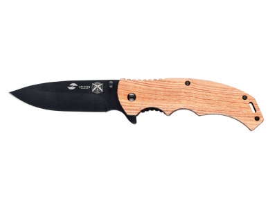 OA24082817770 STINGER. Нож складной Stinger, 120 мм, (чёрный), материал рукояти: дерево/сталь (коричневый)