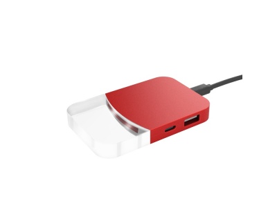 OA2102092107 Xoopar. USB хаб Mini iLO Hub, красный