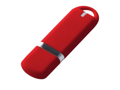 OA2102092275 USB-флешка на 128 ГБ 3.0 USB, с покрытием soft-touch, красный