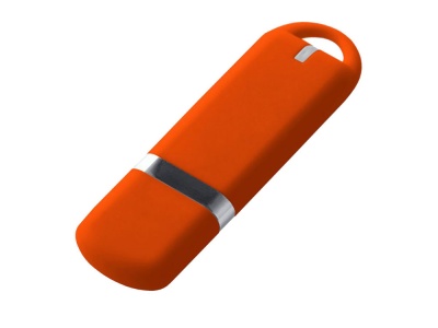 OA2102092270 USB-флешка на 128 ГБ 3.0 USB, с покрытием soft-touch, оранжевый