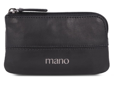 OA24082820394 MANO 1919. Ключница Mano Don Romeo с RFID защитой, натуральная кожа в чёрном цвете, 11,5 х 1 х 6,5 см