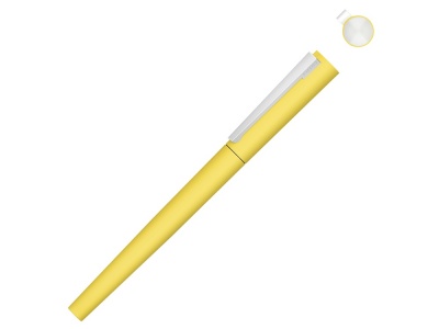 OA2102095859 Uma. Ручка металлическая роллер Brush R GUM soft-touch с зеркальной гравировкой, желтый
