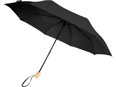 OA2102096340 Avenue. Birgit, складной ветроустойчивой зонт диаметром 21 дюйм из переработанного ПЭТ, черный