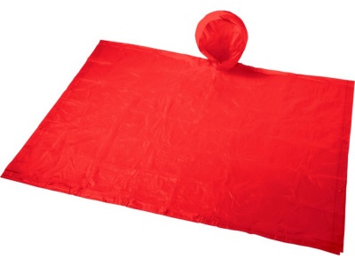 OA2003028857 Складывающийся полиэтиленовый дождевик Paulus в сумке, красный