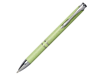 OA2003027696 Шариковая кнопочная ручка Moneta из АБС-пластика и пшеничной соломы, зеленый