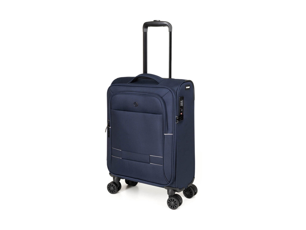 OA24082816154 Torber. Чемодан TORBER Brosno, синий, нейлон 600D, 36,5 х 20 х 54 см, 32 л
