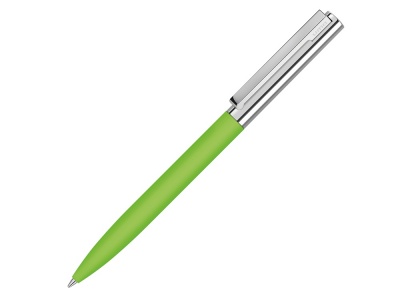 OA2102095837 Uma. Ручка металлическая шариковая Bright GUM soft-touch с зеркальной гравировкой, зеленое яблоко