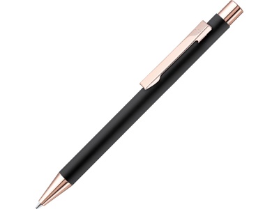 OA2003024550 Uma. Ручка шариковая металлическая STRAIGHT RO GO GUM, soft-touch, черный/золотистый