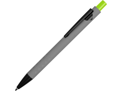 OA2003022305 Ручка металлическая soft-touch шариковая Snap, серый/черный/зеленое яблоко