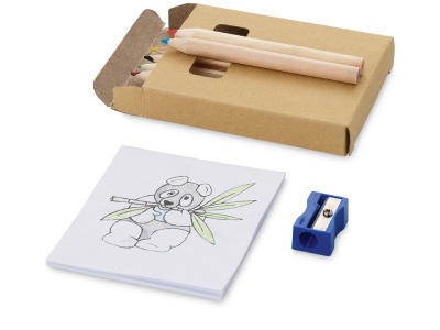 OA82S-BRN55 Набор для рисования: 6 цветных карандашей, точилка, раскраска