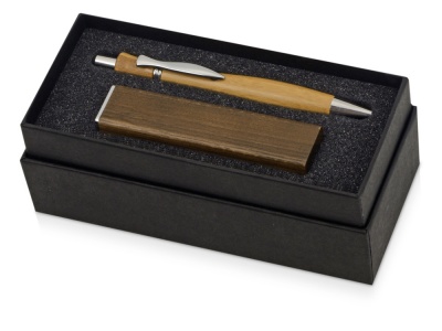OA2003023773 Подарочный набор Kyoto bamboo с ручкой и зарядным устройством, темно-коричневый