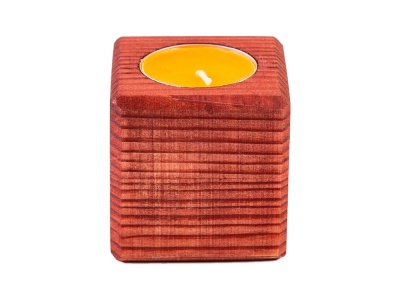 OA2102094541 OKTAUR. Свеча в декоративном подсвечнике, красн. дерево, апельсин