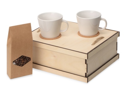 OA2102094489 Подарочный набор с кофе, чашками в деревянной коробке Кофебрейк