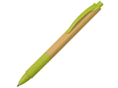 OA2102095196 Ручка из бамбука и переработанной пшеницы шариковая Nara, бамбук/зеленый