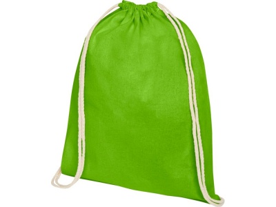 OA2102094828 Рюкзак со шнурком Oregon из хлопка плотностью 140 г/м&sup2;, лайм
