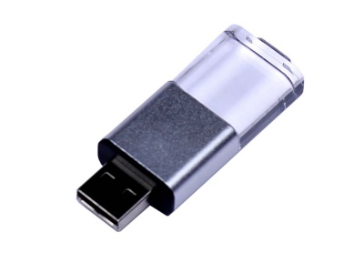 OA2102093425 USB-флешка промо на 64 ГБ прямоугольной формы, выдвижной механизм, черный