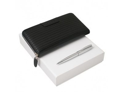 OA200302705 Nina Ricci. Подарочный набор Ramage: дорожный кошелек, ручка шариковая. Nina Ricci, серебристый