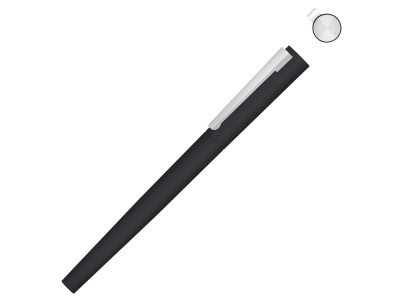 OA2102095857 Uma. Ручка металлическая роллер Brush R GUM soft-touch с зеркальной гравировкой, черный