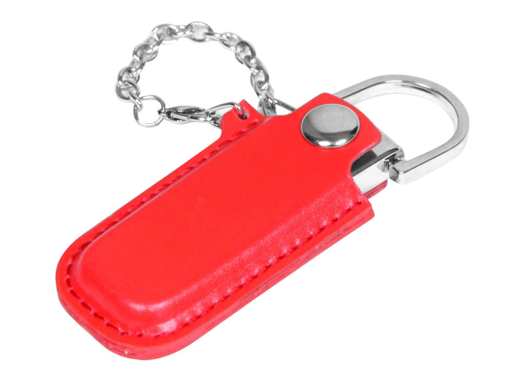 OA210209778 Флешка в массивном корпусе с кожаным чехлом, 8 Гб, красный