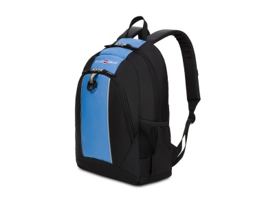 OA210208348 SWISSGEAR. Рюкзак SWISSGEAR, чёрный/голубой, полиэстер, 32х14х45 см, 20 л