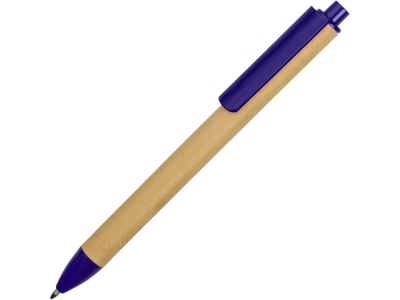OA2003021581 Ручка картонная пластиковая шариковая Эко 2.0, бежевый/синий