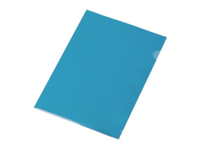OA2102094219 Папка-уголок прозрачный формата  А4 0,18 мм, синий глянцевый