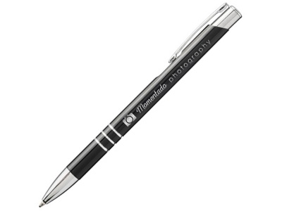 OA2003027730 Ручка металлическая шариковая Moneta с цветной кнопкой, черный/серебристый