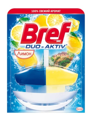 MP200412506 Блок туалетный подвесной Лимон Duo Aktiv BREF, 50 мл