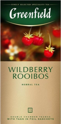 MP2004121156 Чай травяной Wildberry Rooibos в пакетиках GREENFIELD, 25х1,5 г