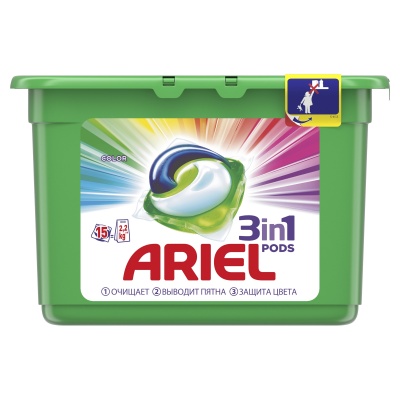 MP200412489 Капсулы для стирки ARIEL 3в1 Color, 15х28.8г