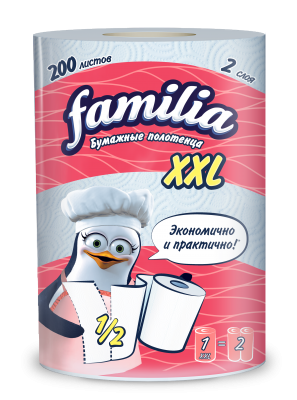 MP200412805 Бумажные полотенца FAMILIA 2 слоя, 1 рулон