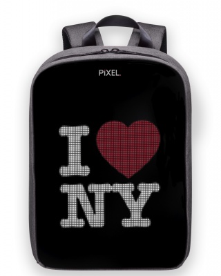 PL2107288 PIXEL Pixel PLUS. Рюкзак с LED-дисплеем PIXEL PLUS - SILVER (светло-серый) обновленная модель 