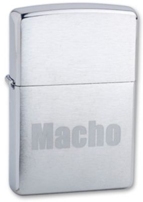 GR171113585 Zippo Зажигалки шиpокие. Зажигалка ZIPPO Macho, с покрытием Brushed Chrome, латунь/сталь, серебристая, матовая, 38x13x57 мм