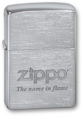 GR171113595 Zippo Зажигалки шиpокие. Зажигалка ZIPPO Name In Flame, с покрытием Brushed Chrome, латунь/сталь, серебристая, 38x13x57 мм