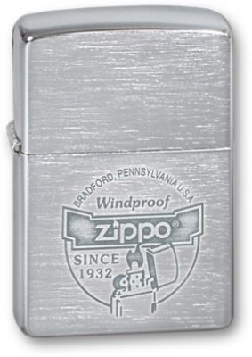 GR171113619 Zippo Зажигалки шиpокие. Зажигалка ZIPPO Since 1932, с покрытием Brushed Chrome, латунь/сталь, серебристая, матовая, 36x12x56 мм