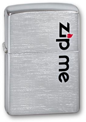 GR171113640 Zippo Зажигалки шиpокие. Зажигалка ZIPPO Zip Me, с покрытием Brushed Chrome, латунь/сталь, серебристая, матовая, 36x12x56 мм