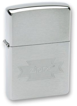 GR171113309 Zippo Зажигалки шиpокие. Зажигалка ZIPPO "Zippo", с покрытием Brushed Chrome, латунь/сталь, серебристая, матовая, 36x12x56 мм