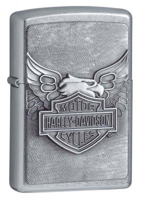 GR171113569 Zippo Зажигалки шиpокие. Зажигалка ZIPPO Harley-Davidson®, с покрытием Street Chrome™, латунь/сталь, серебристая, 38x13x57 мм