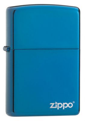 GR171113500 Zippo Зажигалки шиpокие. Зажигалка ZIPPO Classic с покрытием Sapphire™, латунь/сталь, синяя с фирменным логотипом, глянцевая, 36x12x56 мм